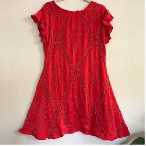 Free People Beaded Embellished Mini Dress